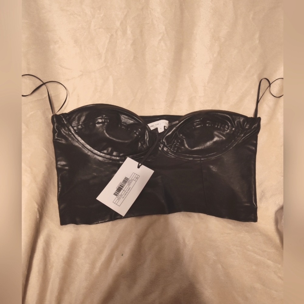 NWT Grey Lab leather Bustier Size S 🩶